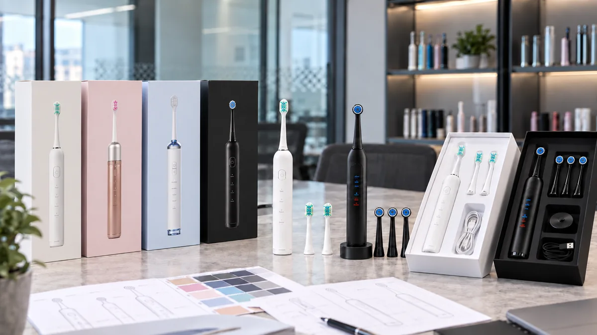 Electric toothbrush product and packaging configurations arranged for project review